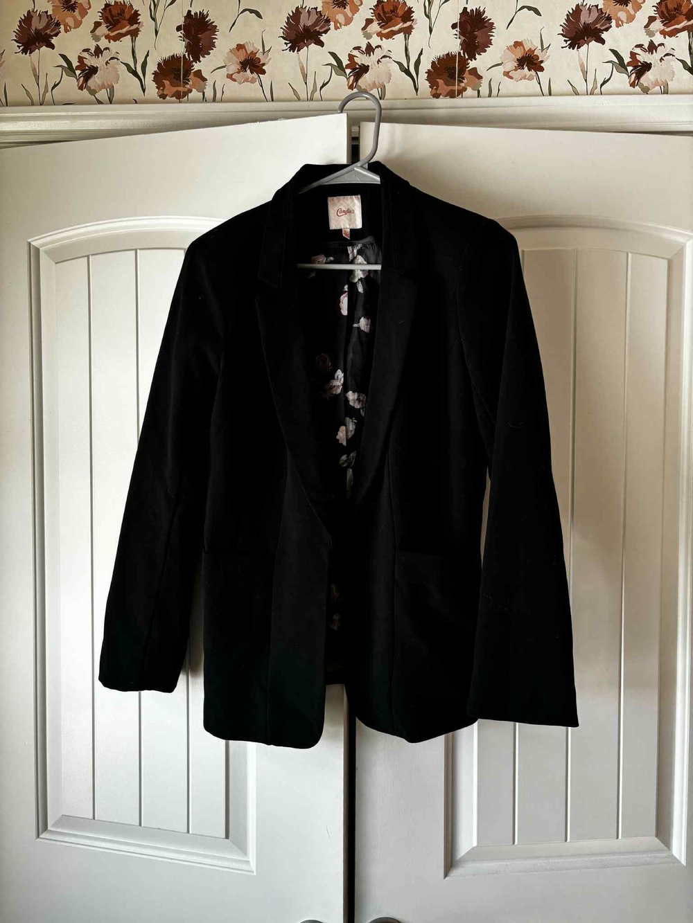 Candie's Black Blazer with Floral Lining